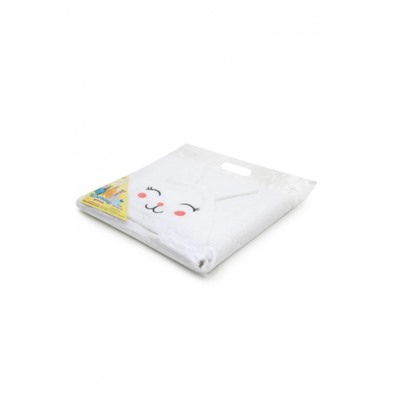 Полотенце-уголок махровый Звери 75*120 (Белый)