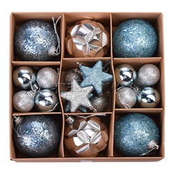 Набор новогодних украшений "Шарики и звездочки" 3-6см*30шт