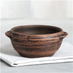 Бульонница «Борщ», гладкая, красная глина, 0.6 л