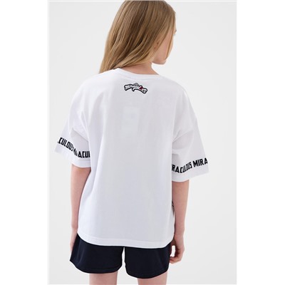 Комплект трикотажный для девочек: фуфайка (футболка), шорты PLAYTODAY, 1241358