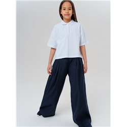 Джемпер трикотажный с воротником поло для девочек