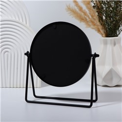 Зеркало настольное PREMIUM, круглое, металлическое, 20.3×20.5×5.7 см, ( d=14.5 см), чёрное