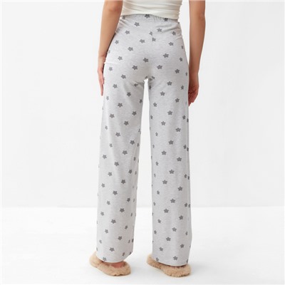 Брюки прямые домашние женские KAFTAN «Звезды», размер 52-54, серые