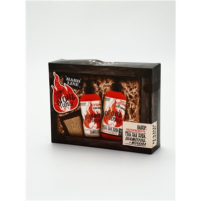 УЦЕНКА Набор «Тому, у кого огонь в сердце», гель для душа и шампунь, 2×300, мочалка с ручками 986754