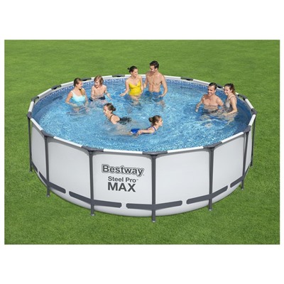 УЦЕНКА Бассейн каркасный Bestway Steel Pro Мах 56438, 457×122 см, фильтр-насос, лест, тент, круглый