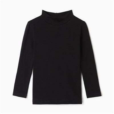 Термолонгслив для девочки, чёрный, рост 104-110 см