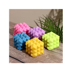 Свеча фигурная формовая «Ромбики», 6×6×6 см, соевый воск, МИКС