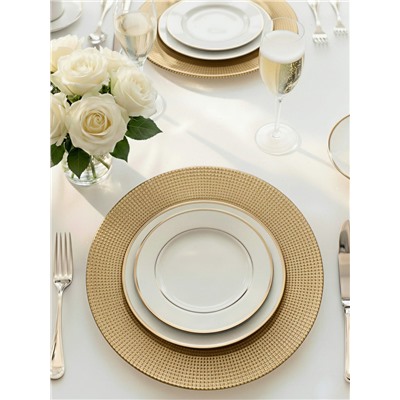Тарелка подстановочная WY, d=33 см, стекло, золотистая