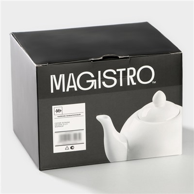 Заварочный чайник Magistro «Бланш», 500 мл, фарфор, белый