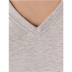 Базовая футболка из премиального хлопка с V образным вырезом