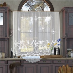 Тюль на кухню без шторной ленты 170×170 см, цвет белый, 100% полиэстер