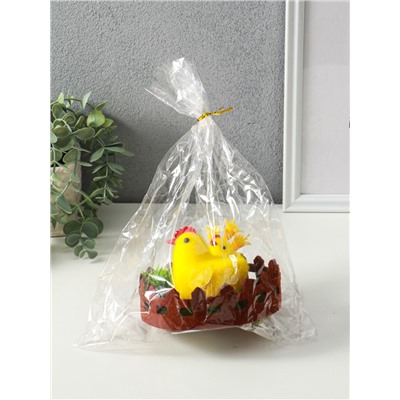 Фигурка пасхальная «Курочка с цыплятами на лужайке с забором», 12.5×12.5×8.5 см