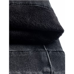 Джинсы-трубы из эластичного денима на флисе