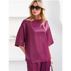 Блузка свободная из струящегося плотного сатина