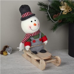 Новогоднее украшение на санях 33х22 см / HZ004 /уп 48/