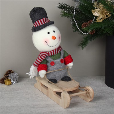 Новогоднее украшение на санях 33х22 см / HZ004 /уп 48/