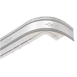 Карниз трёхрядный «Ультракомпакт. Ромб», 160 см, с декоративной планкой 7 см, цвет серебро