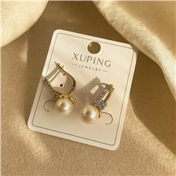Серьги коллекция "Xuping" покрытие позолота, вставка: искусственный жемчуг и фианиты, арт.004.054