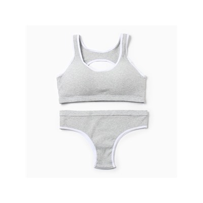 Комплект нижнего белья женский (топ, трусы) Collorista, серый, размер 42-44