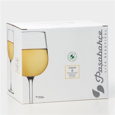 Бокалы для вина Paşabahçe CASUAL, 255 мл, набор 6 шт. стекло, прозрачные