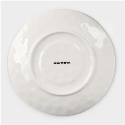 Чайная пара Доляна «Космос», чашка 250 мл, блюдце d=16 см, фарфор, белая, красная