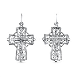 Крест из серебра родированный - 3,6 см 925 пробы 2-281р