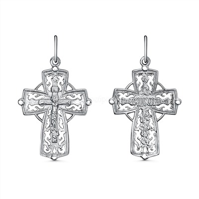 Крест из серебра родированный - 3,6 см 925 пробы 2-281р