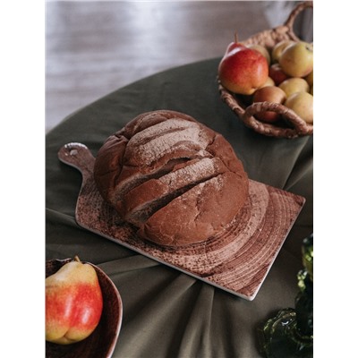 Блюдо для подачи Magistro Wood, 36.5×18×1.2 см, фарфор, коричневое