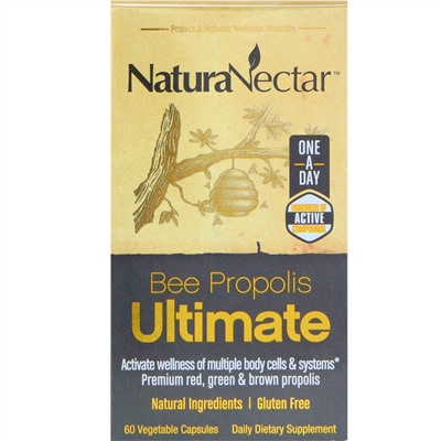 NaturaNectar, Bee Propolis Ultimate, 60 вегетарианских капсул