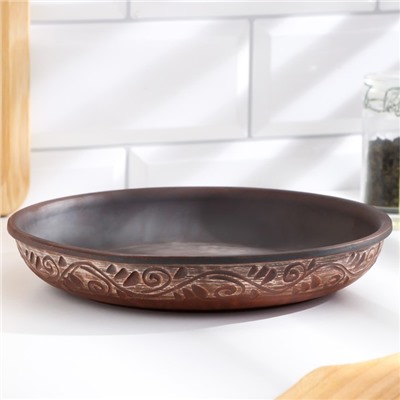 Форма для запекания «Ангоб», 670 мл, d=21 см, красная глина