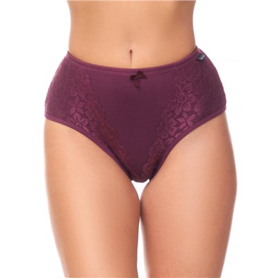 Трусы утягивающие с кружевом HoneyFormat 8005 (Бордовый)