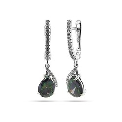 Серьги из серебра мистик кварц, МЦВ967мк