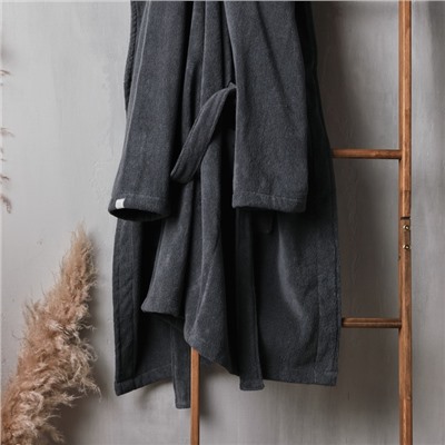 Халат махровый мужской SL HOME: Basic «Гри Сандре», размер S, хлопок 100%, тёмно-серый