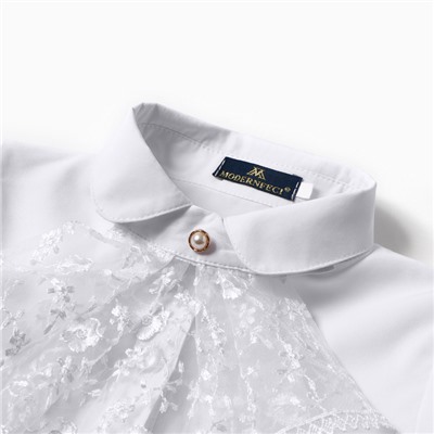 Блузка для девочек, цвет белый, рост 122 см