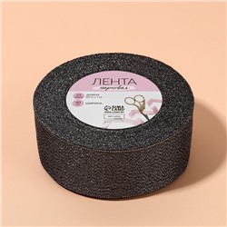 Лента парчовая, 40 мм, 23±1 м, чёрная №029