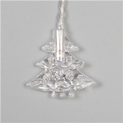 УЦЕНКА Гирлянда «Бахрома», 1.8×0.5 м, с насадками «Ёлки», IP20, 48 LED, 220 В, мигание, прозрачная нить, свечение мульти