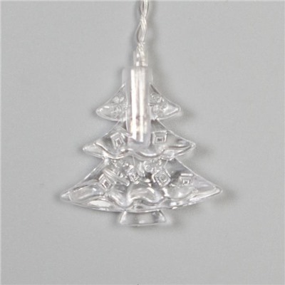 УЦЕНКА Гирлянда «Бахрома», 1.8×0.5 м, с насадками «Ёлки», IP20, 48 LED, 220 В, мигание, прозрачная нить, свечение мульти