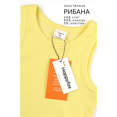 Майка-топ в рубчик для девочки Happyfox