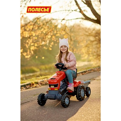 Полесье Каталка-трактор с педалями "Turbo" с полуприцепом