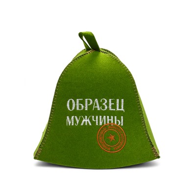 Шапка для бани и сауны «Образец мужчины», полушерсть, зелёная