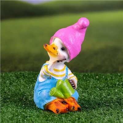 Садовая фигура из полистоуна «Утёнок с лейкой», 10×5.5×16 см