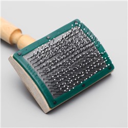 Щётка - пуходёрка деревянная с каплями и рамкой, основание 70×50 мм