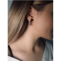 Серьги из серебра с фианитами родированные 925 пробы 2-272р216