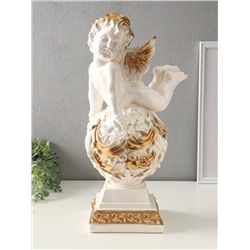 Фигура гипс «Ангел на шаре», 50×20×25 см, белый с золотом