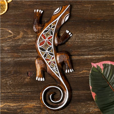 Панно «Геккон», 31×11×1 см, дерево