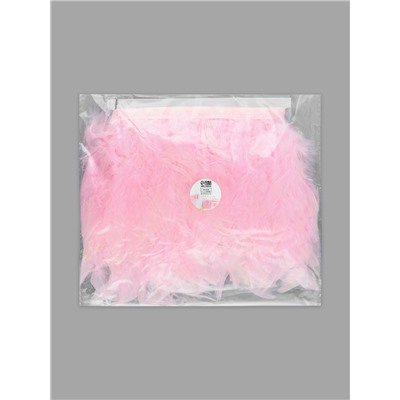 Перья индюка декоративные, на ленте, 13-17 см, 5±0.5 м, розовые