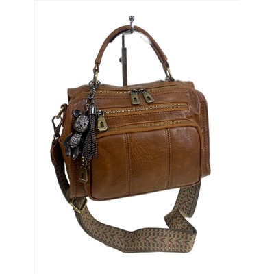 Женская сумка из искусственной кожи, цвет коричнево-рыжий