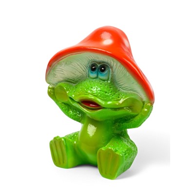 Садовая фигура из гипса «Лягушка улыбка под мухомором», 27.5×12×23.5 см