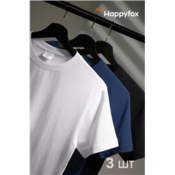 Мужская базовая футболка из хлопка 3 шт. Happyfox