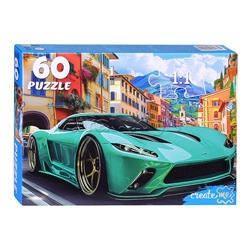 Пазлы 60 "Зеленый спортивный автомобиль"